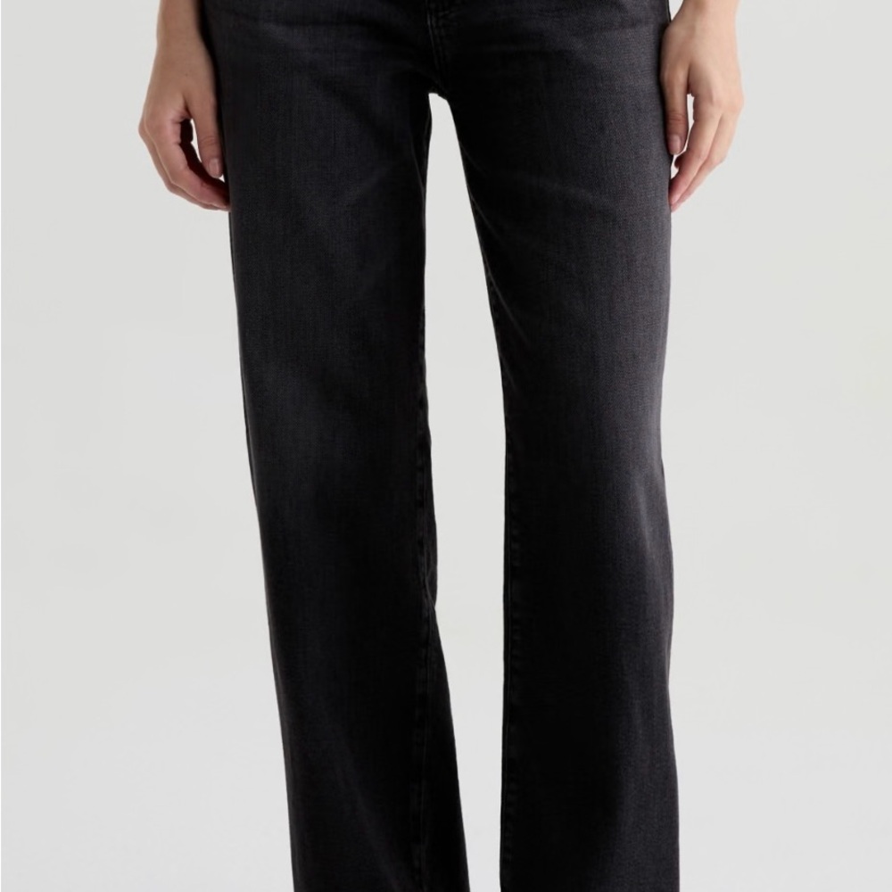 AG Adriano Goldschmied Women's Straight Leg Black Jeans, Nebula size 31 NWT